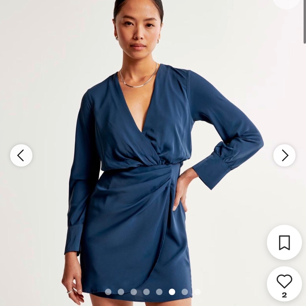 Abercrombie & Fitch Long-Sleeve Draped Mini Dress